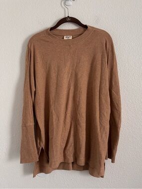 NWOT Pact Women's Size XS/S Tan Brown Airplane Lightweight Pullover Sweater